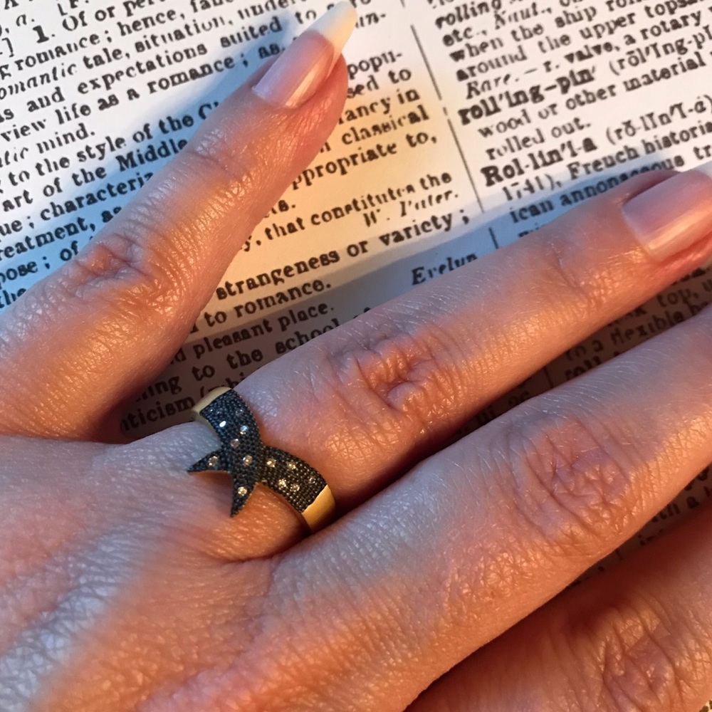 Freida Rothman Indigo Armour Pointed Ring - Picture 7 of 8
